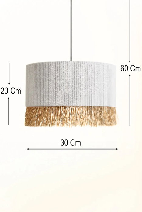 Opviq BK090 Lámpara de Araña con Tapa de Macramé Blanca Opviq BK090 Lámpara de Araña con Tapa de Macramé Blanca